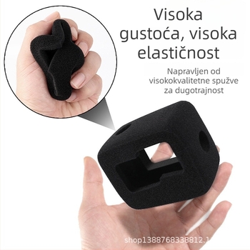Vjetroodbojni navlaka od spužve za GoPro Hero9 – model K001; kompatibilan s GoPro Hero9; materijal: uvezeni spužvasti materijal; zaštita uz smanjenje buke; uključena torba