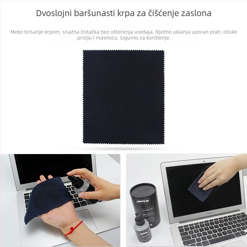 Set za čišćenje tipkovnice, mobitela i LCD zaslona — šestodijelni nanoantibakterijski set za prijenosna računala, računala i DSLR fotoaparate