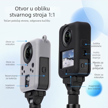 Silikonsko zaštitno kućište za DJI Osmo 360 – Libor Os02, za tijelo i objektiv, u paketu kućište za tijelo + kućište za objektiv