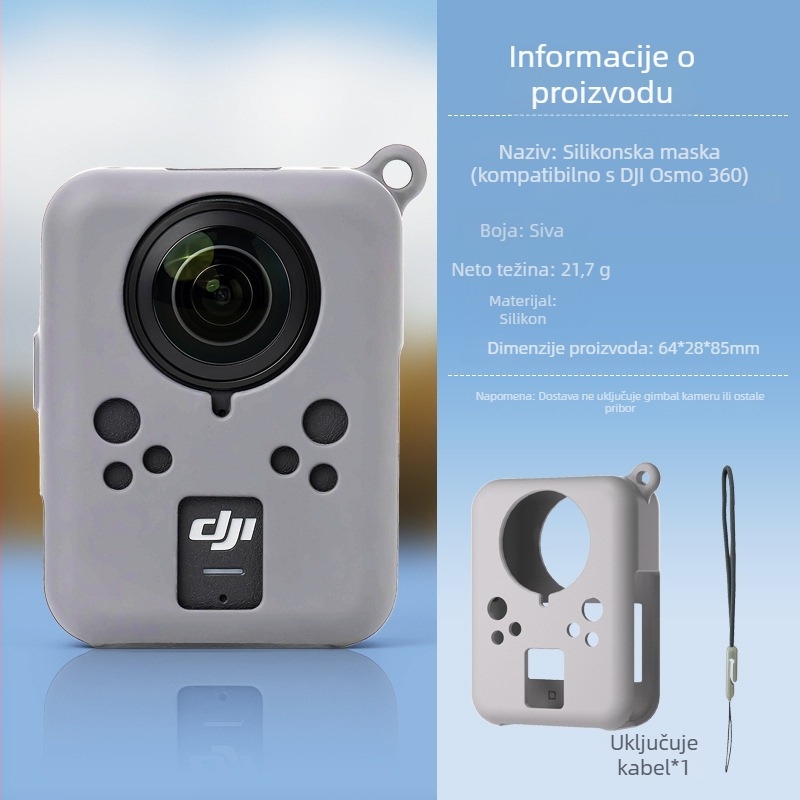 Silikonsko zaštitno kućište za DJI Osmo 360 – Libor Os02, za tijelo i objektiv, u paketu kućište za tijelo + kućište za objektiv