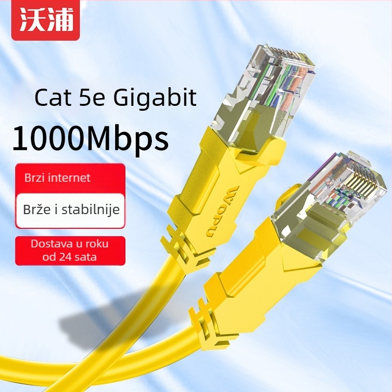 Cat5e nezaštićeni mrežni kabel, RJ45 jumper, unutarnja upotreba, za računalo i nadzor. Dostupne duljine: 1, 2, 3, 5, 10, 15 m