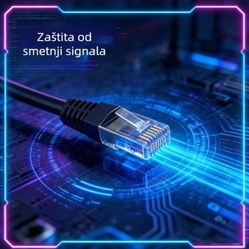 CAT6 Ethernet kabel - Gigabitnih 1000 Mbps, za prijenosno računalo/usmjerivač/PC, kućna/uredska mreža, radna temperatura -20 do 60°C