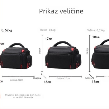 DSLR torba za fotoaparat s ramom, Nikon, poliester, protiv krađe, otporna na udarce, kompatibilna s D3200 D90 D7000 D7100 D7200 D3300 D5300