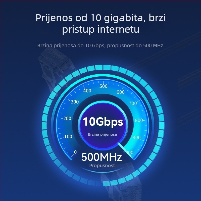 Wei Xun Cat6A fleksibilni Ethernet kabel s 360° okretanjem dvostrukim koljenom RJ-45, gigabitni za kućna računala i prekidače