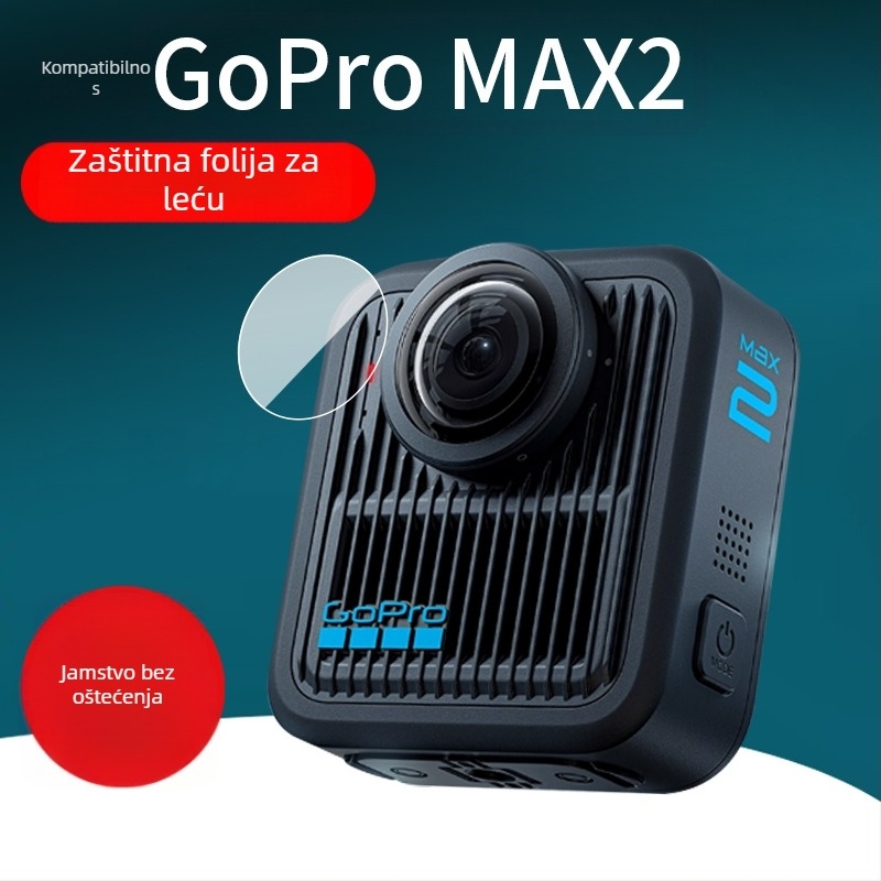 GoPro Max2 zaštitna folija za zaslon i objektiv, tvrdi film, protiv ogrebotina