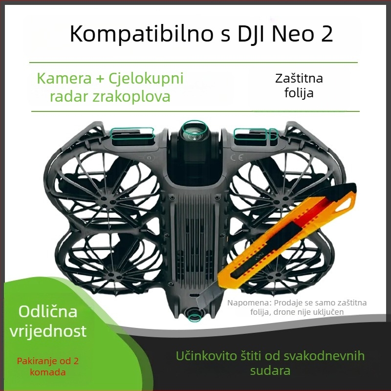 Zaštitna folija za fisheye objektiv DJI NEO 2 – Nano HD, Model Neo2-bhm-sf, Materijal: Nanomaterijali, Kompatibilno s DJI NEO 2