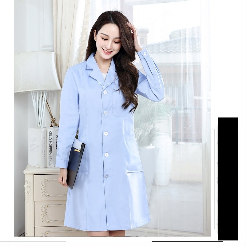 Unisex medicinski kaput, pamuk koji odvodi vlagu, dugi rukavi, ovratnik tipa odijela, klinička odjeća