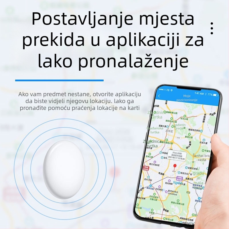 Inteligentni Bluetooth tracker za ključeve, novčanik i telefon – AK-30, domet 30 m, kompatibilan s Androidom i iOS-om, 210 mAh baterija