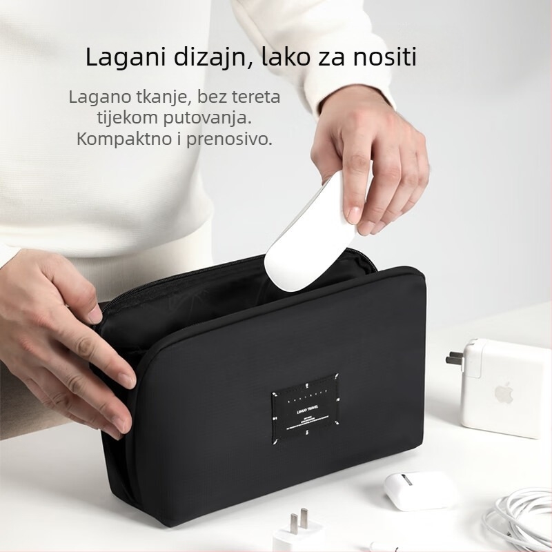 Torba za pohranu kablova i dodataka — vodootporna poliesterska torba, za svakodnevnu upotrebu, za kabelske, slušalice, USB flash pogone i vanjske diskove