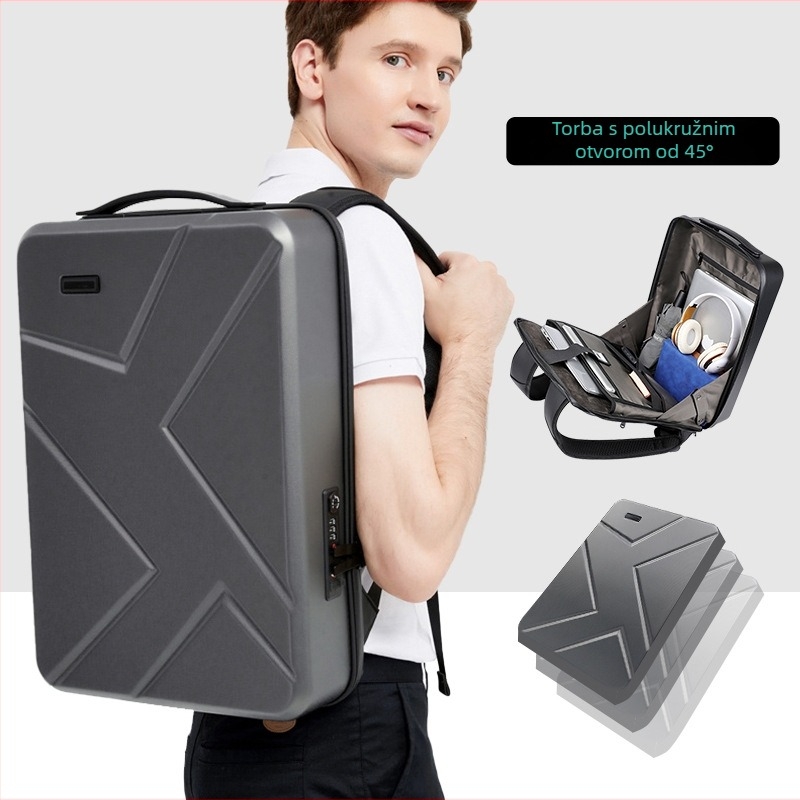 Ruksak s tvrdom ABS kućištem, kapacitet 20-35L, model 1001, zaštita od krađe, USB priključak