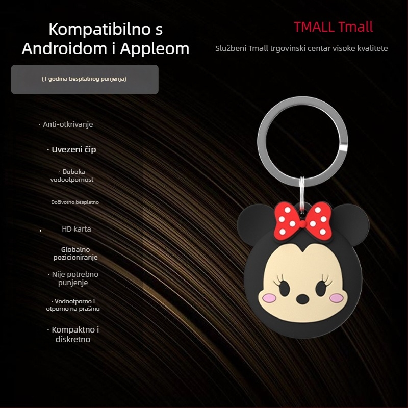 AK-28B GPS locator za Android i iOS; univerzalni tracker za djecu, starije osobe i kućne ljubimce; baterija 240mAh; globalno pozicioniranje, navigacija kartama; nosi se kao privjesak za ključeve