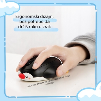 Bežični tihi miš Dake duck, Bluetooth dvostruki način, punjiv, s logom delfina