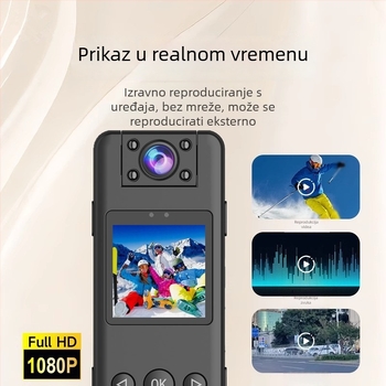 M51 tijelo kamera – 1080p, 1,3-inčni LCD, TF memorijska kartica za pohranu, širokokutni objektiv, trajanje baterije 5 sati