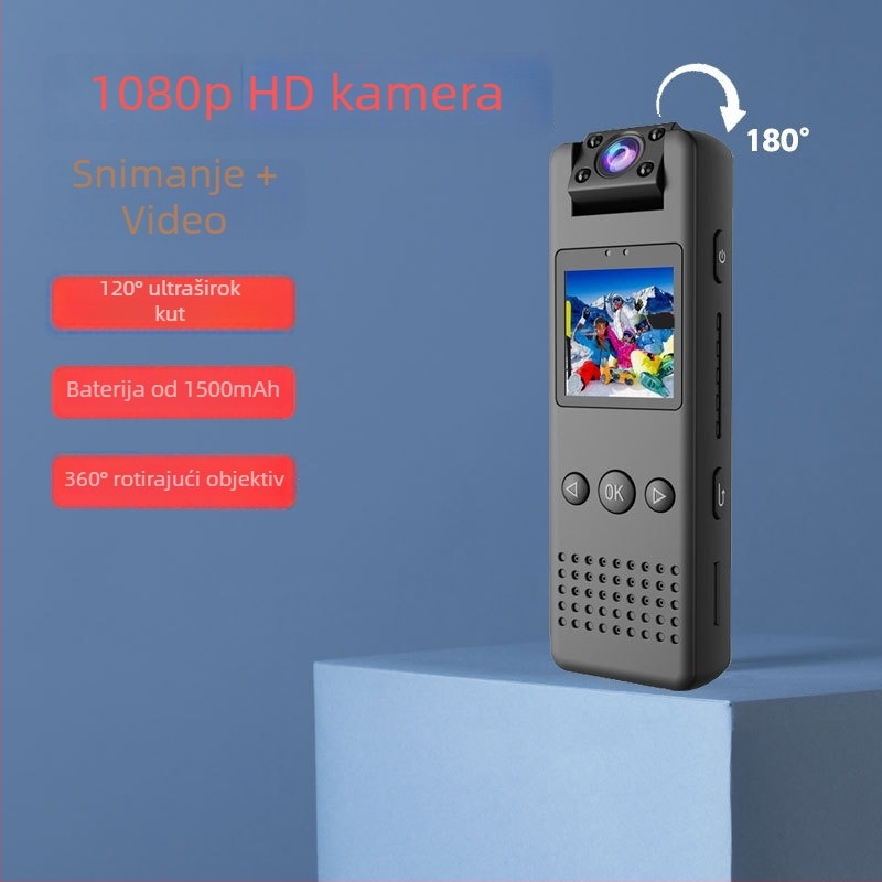 M51 tijelo kamera – 1080p, 1,3-inčni LCD, TF memorijska kartica za pohranu, širokokutni objektiv, trajanje baterije 5 sati