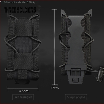Nylon taktička torba za pojas, MOLLE-kompatibilna, elastna funkcija za 9 mm, prostor za svjetilicu i alate, sportska torba za pojas