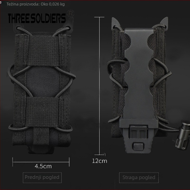Nylon taktička torba za pojas, MOLLE-kompatibilna, elastna funkcija za 9 mm, prostor za svjetilicu i alate, sportska torba za pojas