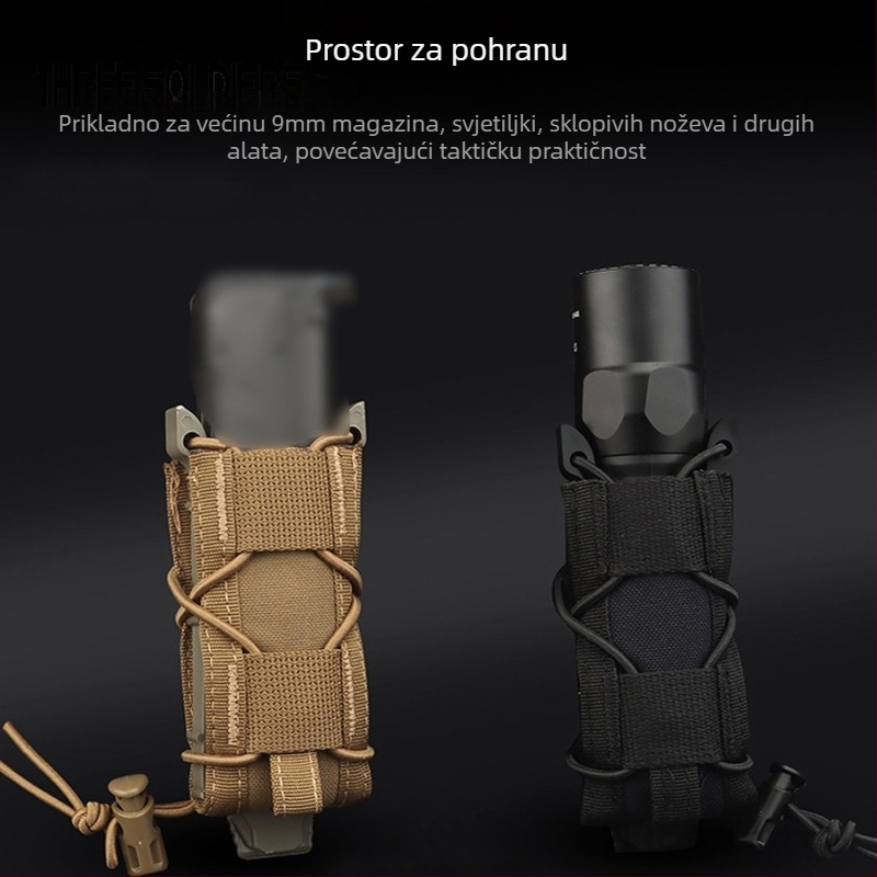 Nylon taktička torba za pojas, MOLLE-kompatibilna, elastna funkcija za 9 mm, prostor za svjetilicu i alate, sportska torba za pojas
