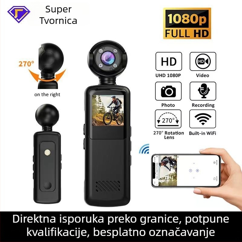 Sportska i avanturistička akcijska kamera uz Wi‑Fi, 1080p, elektronička stabilizacija slike, noćni način, podrška microSD kartici