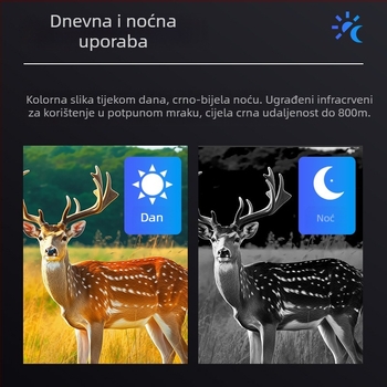 4K prijenosni infracrveni noćni vid binokular s mogućnošću snimanja, 16x optički zum, CMOS senzor