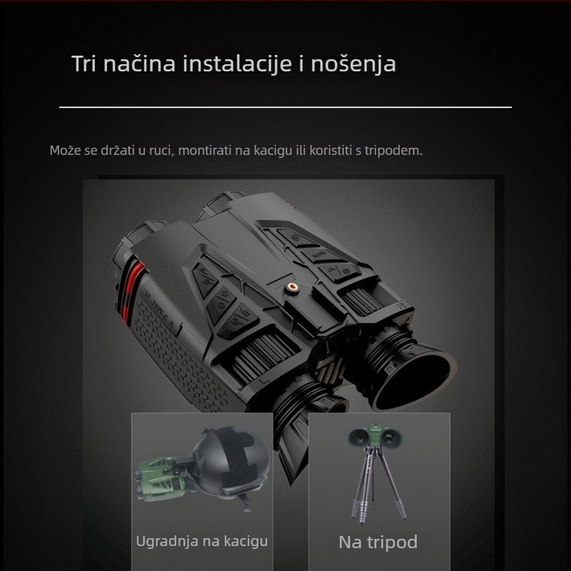 4K prijenosni infracrveni noćni vid binokular s mogućnošću snimanja, 16x optički zum, CMOS senzor
