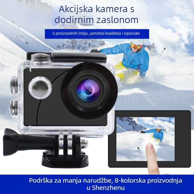 Vanjska akcijska kamera F300AT s 4K videom, vodootporna i sa stabilizacijom, 2,0-inčni LCD