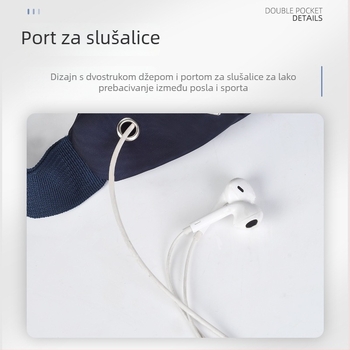 Muška pojasna torba - platnena, gradski stil jednostavnosti, otporna na habanje, jednobojni uzorak, podstava od najlona