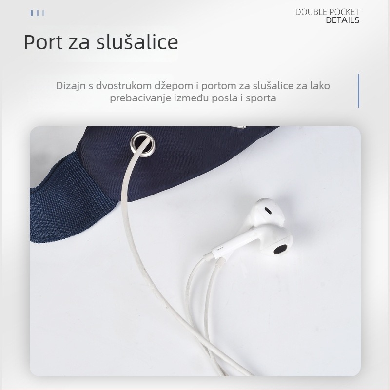 Muška pojasna torba - platnena, gradski stil jednostavnosti, otporna na habanje, jednobojni uzorak, podstava od najlona