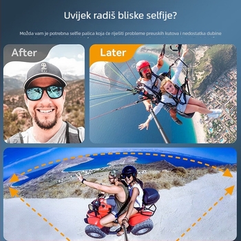 Selfie stick monopod za GoPro i Insta360 – Ručni štap za kameru za akciju, bez Bluetooth
