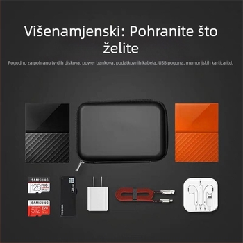Kućište s čvrstim kućištem za prijenosni tvrdi disk i digitalne dodatke; otporno na udarce i padove, praktično