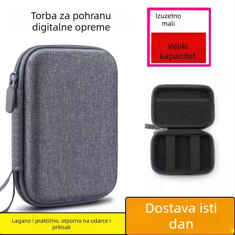 Kućište s čvrstim kućištem za prijenosni tvrdi disk i digitalne dodatke; otporno na udarce i padove, praktično