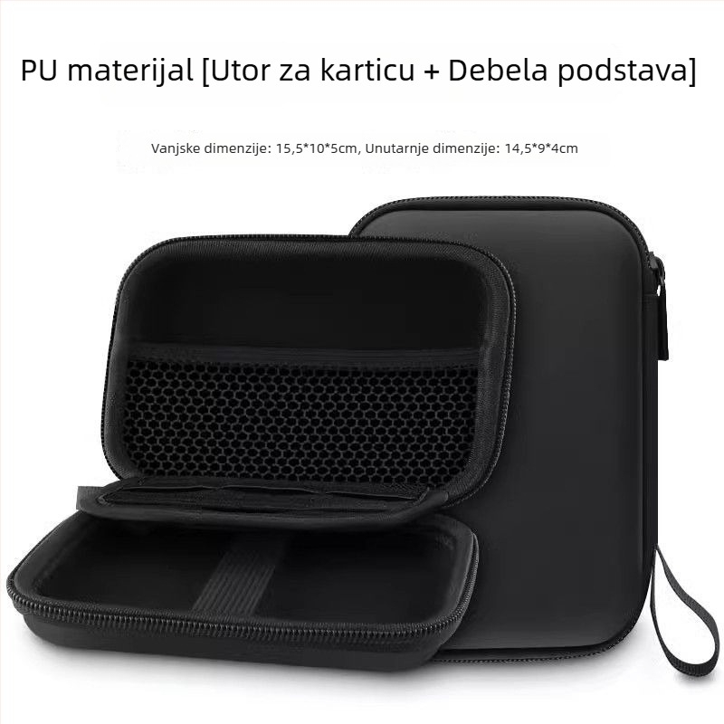 Kućište s čvrstim kućištem za prijenosni tvrdi disk i digitalne dodatke; otporno na udarce i padove, praktično