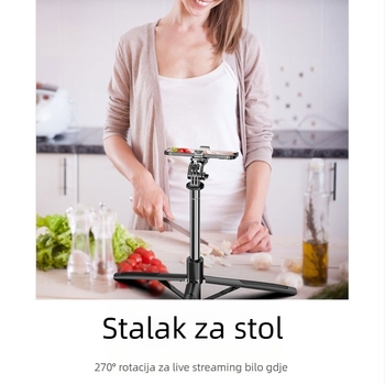 Kindallon Q05 Bluetooth selfie stick s proširujućim svjetlom i podnim trokutastim stativom za livestream