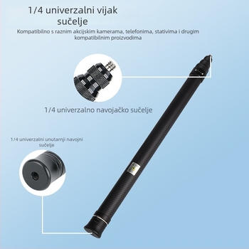 Karbon selfie štap за Insta360 One X2/X3 i GoPro — teleskopski, 4 odjeljaka, nosivost do 2 kg