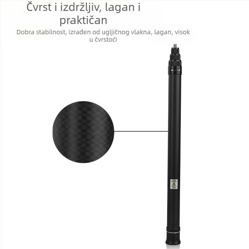 Karbon selfie štap за Insta360 One X2/X3 i GoPro — teleskopski, 4 odjeljaka, nosivost do 2 kg