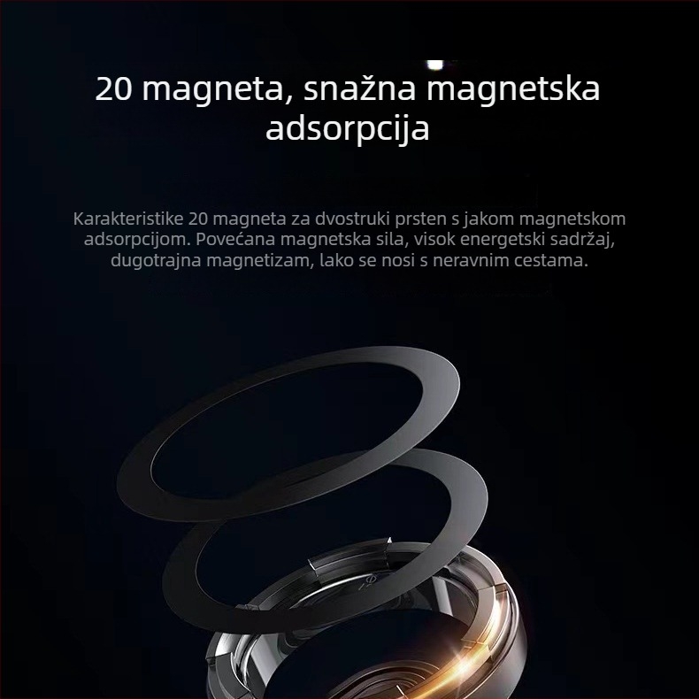 Držač za telefon u automobilu s magnetnom bazom N52, montaža na ventilacijski otvor, plastična konstrukcija, za navigaciju
