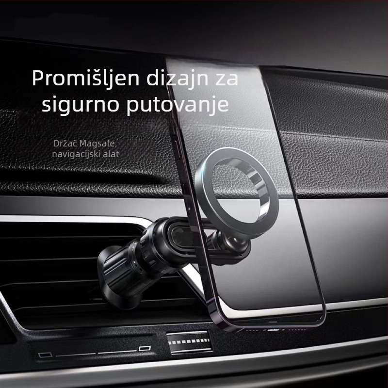 Držač za telefon u automobilu s magnetnom bazom N52, montaža na ventilacijski otvor, plastična konstrukcija, za navigaciju