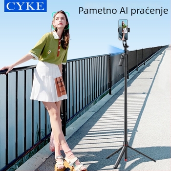 Cyke selfie štapić s prepoznavanjem lica i automatskim praćenjem, tripod za live streaming za telefon, aluminijska legura, Bluetooth daljinski, model TT07