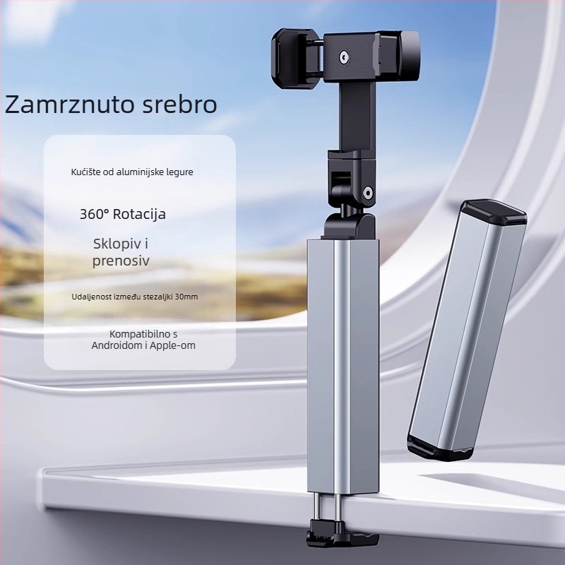 Stativ za snimanje iznad mobitela, prenosiv, 360° rotacija, plastični