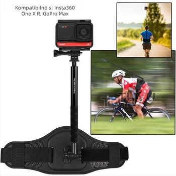 Remenski nosač za Insta360 X5/X4/X3 sa skrivenim selfie štapićem, bočni snimci tijekom vožnje biciklom, kompatibilan s GoPro dodacima, EVA + PC Velcro