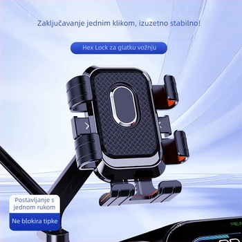 Držač za telefon na biciklu i stalak - protiv vibracija, plastičan, prilagodljiv, opće namjene