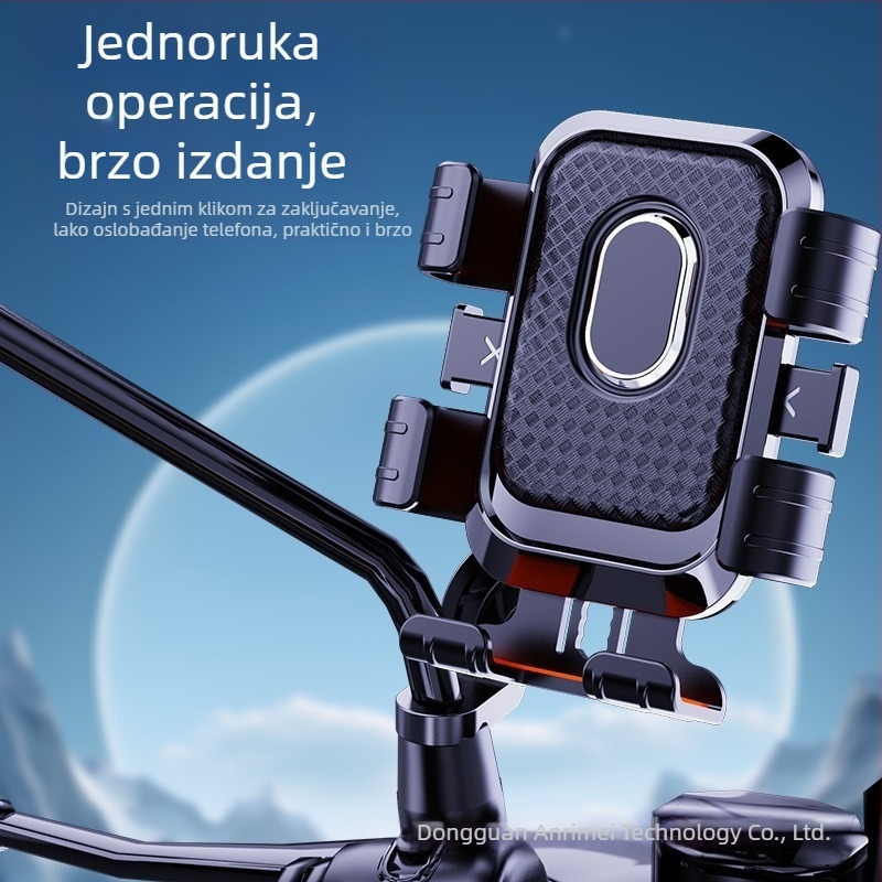 Držač za telefon na biciklu i stalak - protiv vibracija, plastičan, prilagodljiv, opće namjene