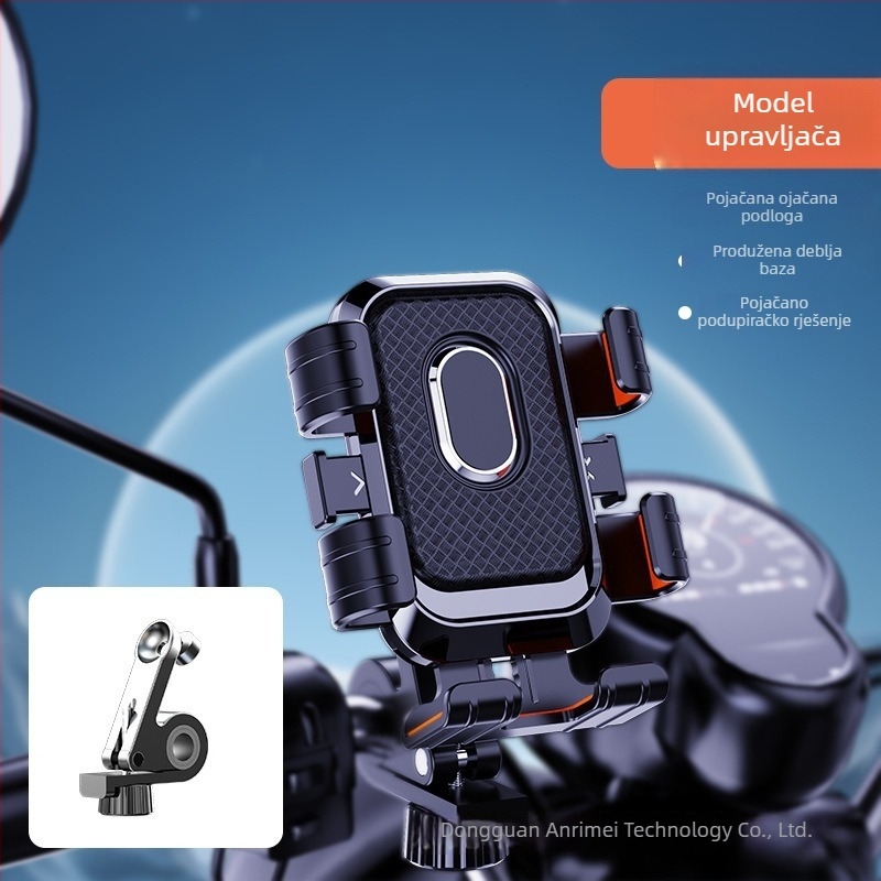 Držač za telefon na biciklu i stalak - protiv vibracija, plastičan, prilagodljiv, opće namjene
