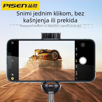 Pisen Mini Integrirani Bluetooth Selfie Štapić s Daljinskim Upravljačem – Plastično Tijelo, Prilagodljivo