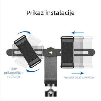 Stativ za live prijenos s kugličnom glavom, okretni držač za telefon i plastični stativ