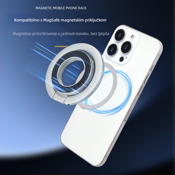Magnetični stalak za telefon, univerzalni, od legure, mogućnost prilagodbe