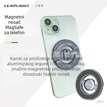 Stolni držač s MagSafe magnetskom metalnom klipsom za telefon za vloganje i prijenos uživo; prenosiva univerzalna legura; podržava horizontalne i vertikalne zaslone.