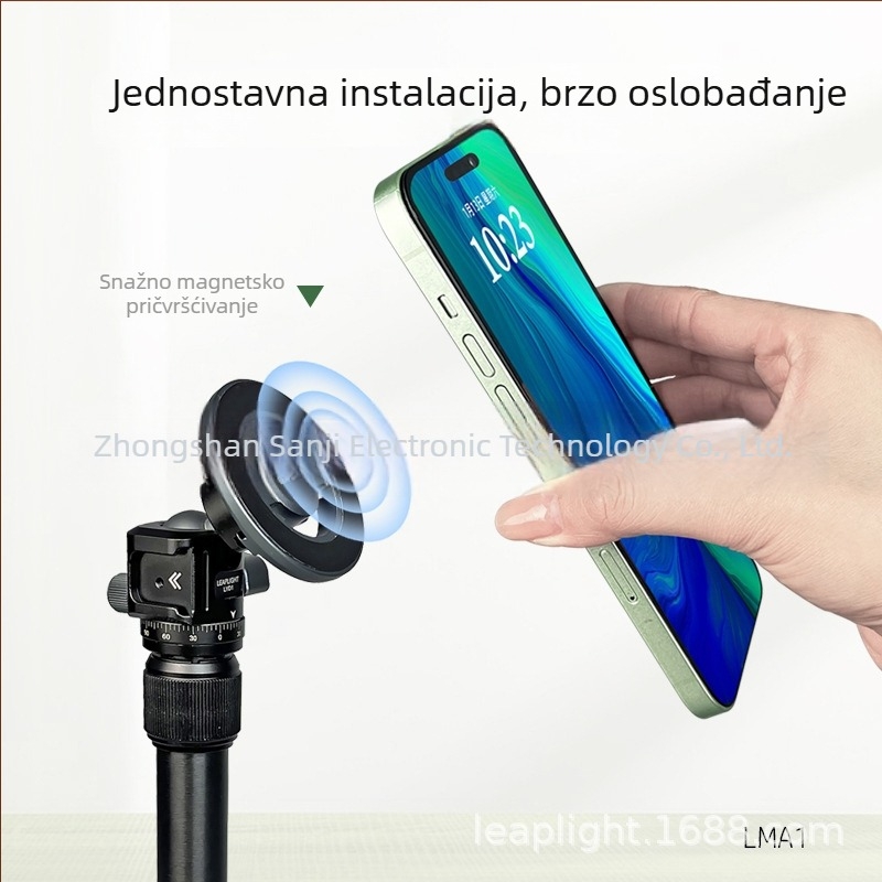 Stolni držač s MagSafe magnetskom metalnom klipsom za telefon za vloganje i prijenos uživo; prenosiva univerzalna legura; podržava horizontalne i vertikalne zaslone.