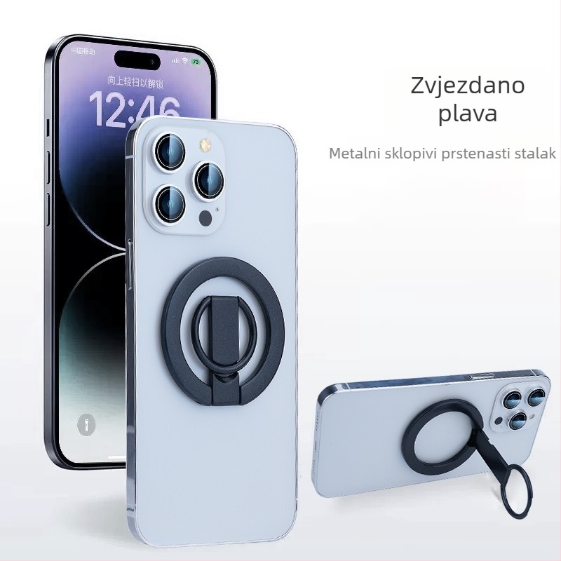 Prilagodljivi magnetski držač za auto s prstenom i MagSafe, magnetska stražnja pločica i stolni držač za telefon