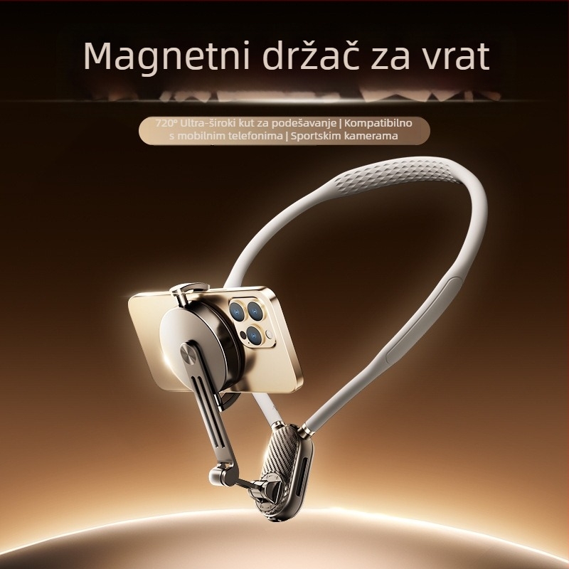 Xinlin Magnetski držač za vrat za akcijske kamere - silikon+PC, univerzalno, protiv vibracija