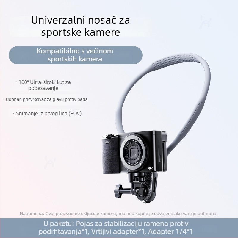 Xinlin Magnetski držač za vrat za akcijske kamere - silikon+PC, univerzalno, protiv vibracija
